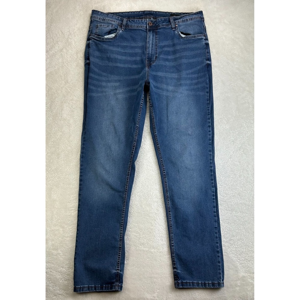 The Perfect Jean NYC Skinny Jeans Mens 42x34 Medium Wash Blue Athletic Fit Denim